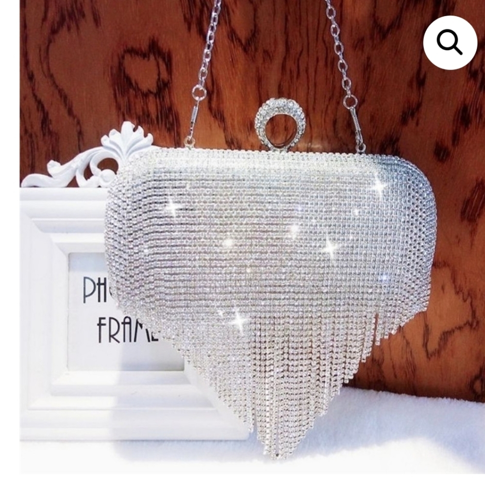 TASSEL Rhinestones Ring EVENING Clutch